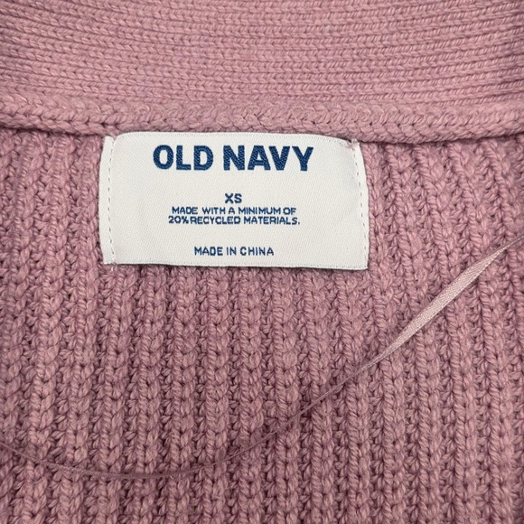 Old Navy Womens XS Mauve Pink Ribbed Shaker Knit V-Neck Button Front Cardigan - Picture 3 of 10